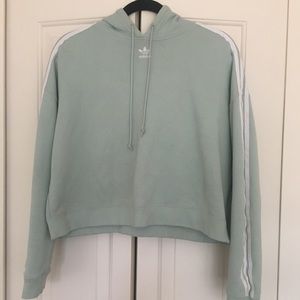Adidas Sea foam green crop hoodie